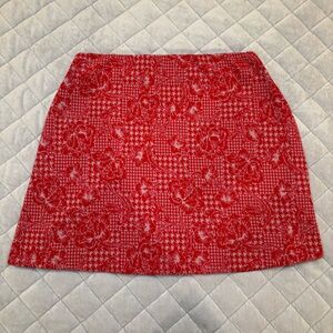 Urban Outfitters Red and White Mini Skirt